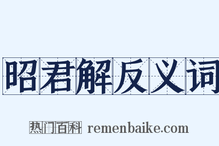 昭君解反义词是什么意思的图片